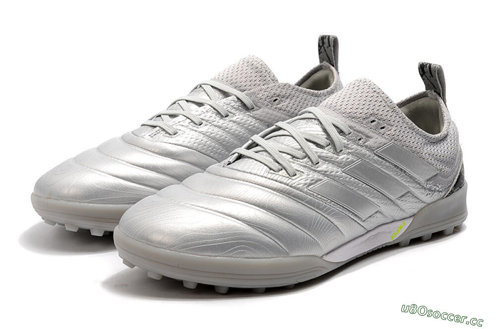 Men's Adidas Copa Tango 20.1 TF Artificial Turf Low-Tops Football Shoes - Silver/Black 5
