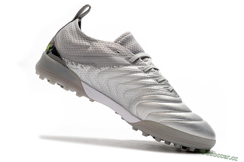 Men's Adidas Copa Tango 20.1 TF Artificial Turf Low-Tops Football Shoes - Silver/Black 7