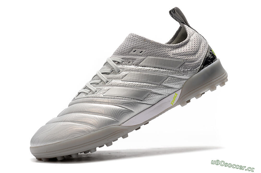 Men's Adidas Copa Tango 20.1 TF Artificial Turf Low-Tops Football Shoes - Silver/Black 8