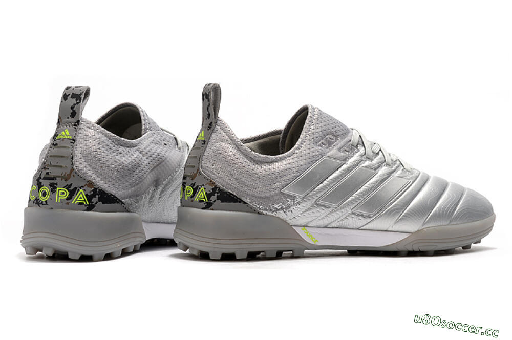 Men's Adidas Copa Tango 20.1 TF Artificial Turf Low-Tops Football Shoes - Silver/Black 9
