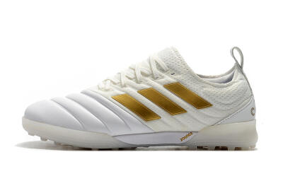 Men's Adidas Copa Tango 20.1 TF Artificial Turf Low-Tops Football Shoes - White/Beige/Gold