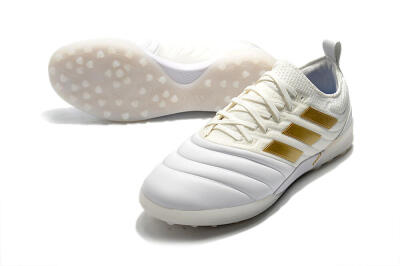 Men's Adidas Copa Tango 20.1 TF Artificial Turf Low-Tops Football Shoes - White/Beige/Gold