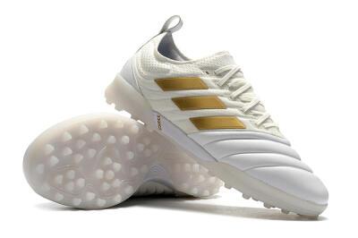Men's Adidas Copa Tango 20.1 TF Artificial Turf Low-Tops Football Shoes - White/Beige/Gold