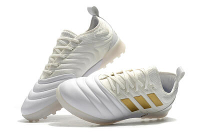 Men's Adidas Copa Tango 20.1 TF Artificial Turf Low-Tops Football Shoes - White/Beige/Gold