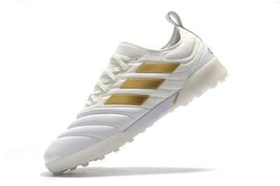 Men's Adidas Copa Tango 20.1 TF Artificial Turf Low-Tops Football Shoes - White/Beige/Gold