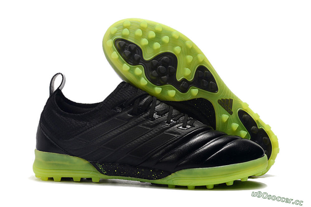 Men's Adidas Copa Tango 20.1 TF Artificial Turf Low-Tops Football Shoes - Black/Yellow 2