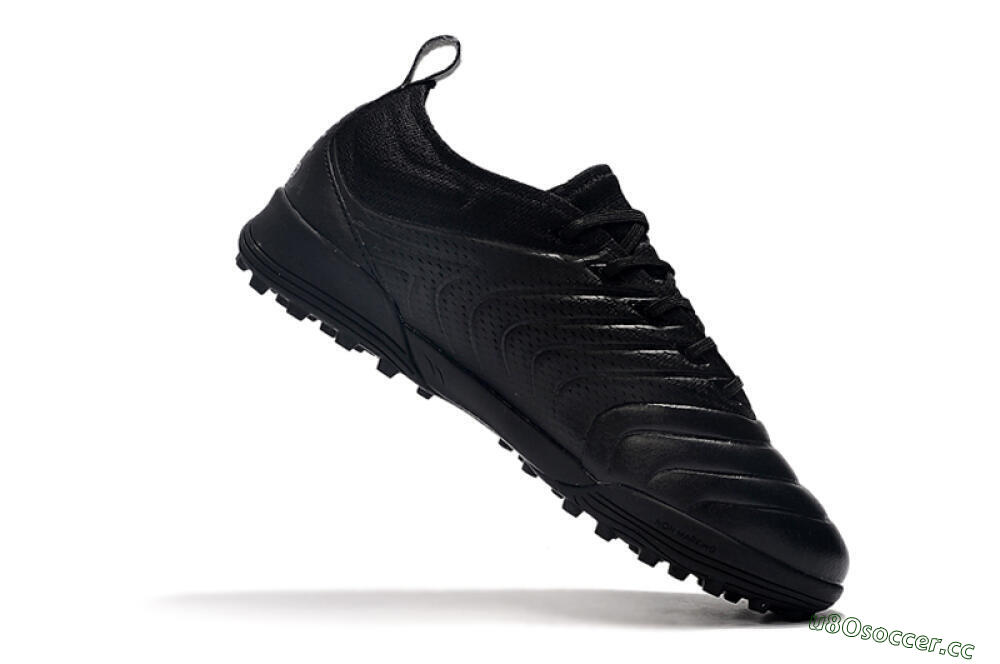 Men's Adidas Copa Tango 20.1 TF Artificial Turf Low-Tops Football Shoes - Black/Black 7