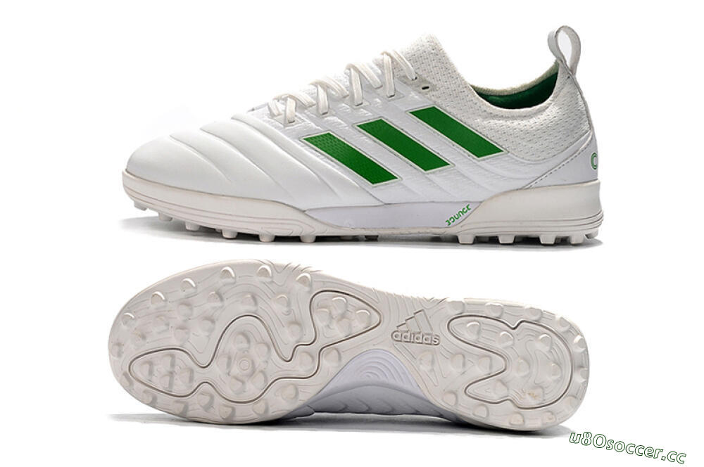 Men's Adidas Copa Tango 20.1 TF Artificial Turf Low-Tops Football Shoes - White/Green 1