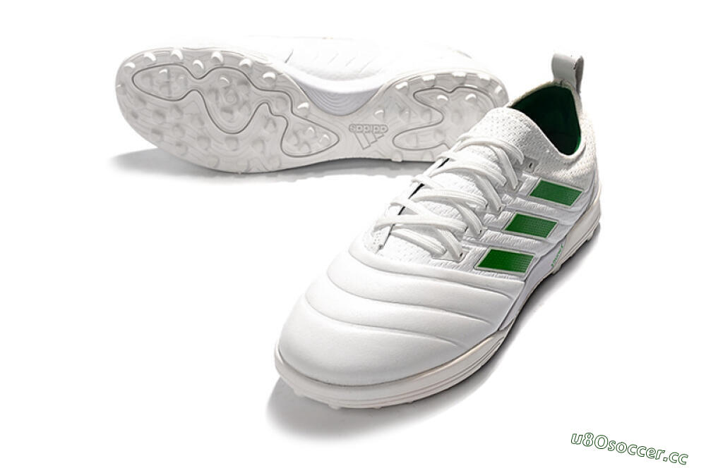 Men's Adidas Copa Tango 20.1 TF Artificial Turf Low-Tops Football Shoes - White/Green 3