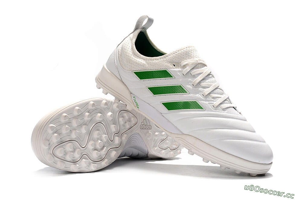 Men's Adidas Copa Tango 20.1 TF Artificial Turf Low-Tops Football Shoes - White/Green 4