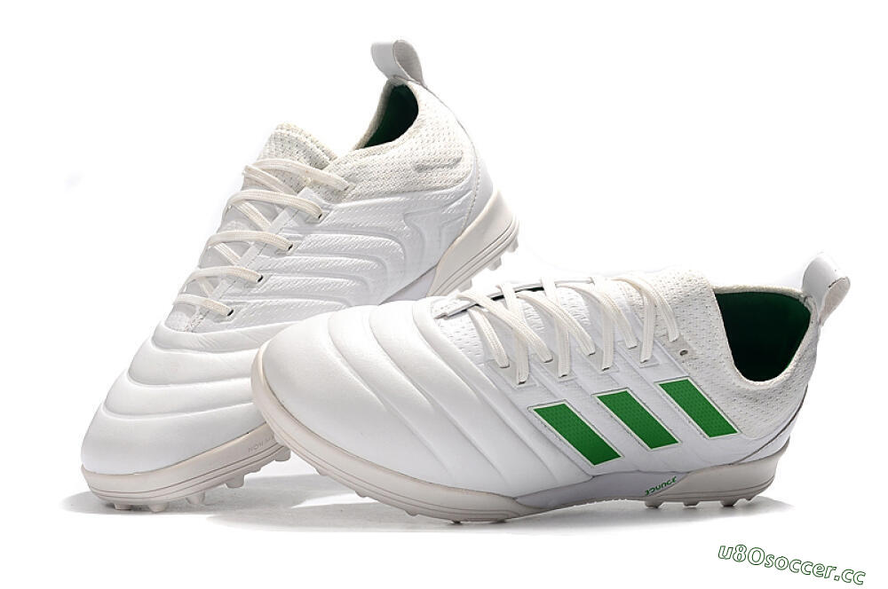 Men's Adidas Copa Tango 20.1 TF Artificial Turf Low-Tops Football Shoes - White/Green 6