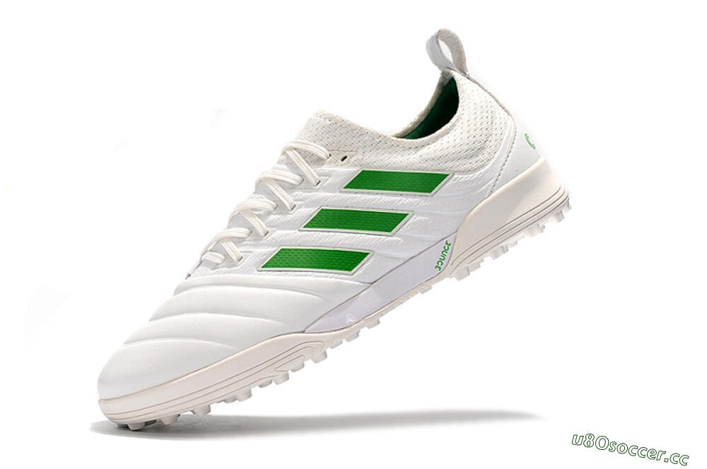 Men's Adidas Copa Tango 20.1 TF Artificial Turf Low-Tops Football Shoes - White/Green 8