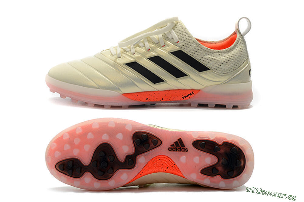 Men's Adidas Copa Tango 20.1 TF Artificial Turf Low-Tops Football Shoes - Beige/Black/Red 1