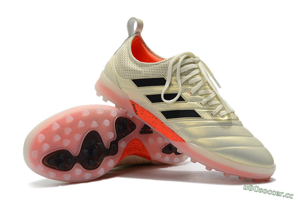 Men's Adidas Copa Tango 20.1 TF Artificial Turf Low-Tops Football Shoes - Beige/Black/Red 4