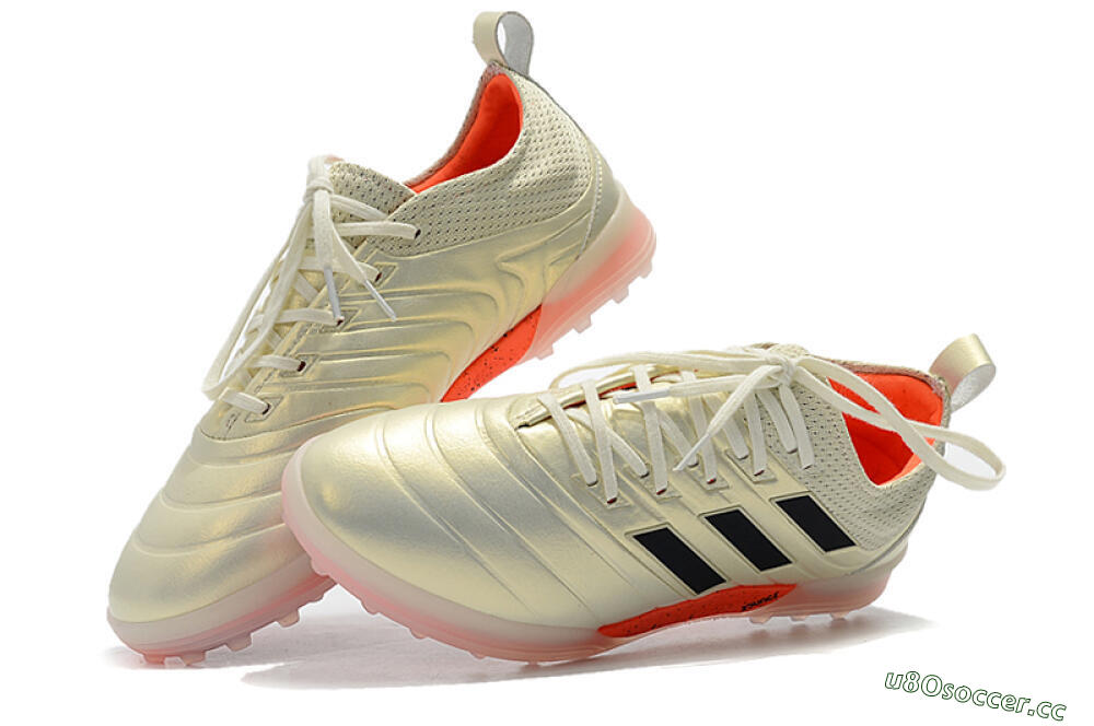 Men's Adidas Copa Tango 20.1 TF Artificial Turf Low-Tops Football Shoes - Beige/Black/Red 6