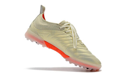 Men's Adidas Copa Tango 20.1 TF Artificial Turf Low-Tops Football Shoes - Beige/Black/Red
