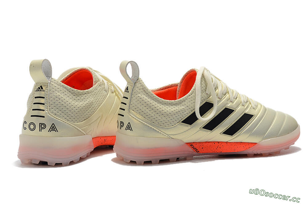 Men's Adidas Copa Tango 20.1 TF Artificial Turf Low-Tops Football Shoes - Beige/Black/Red 9