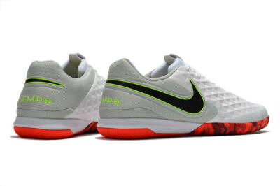 Men's NIke Tiempo Lunar Legend 8 Pro IC Indoor & Futsal Low-Tops Football Shoes - White/Black/Yellow/Red