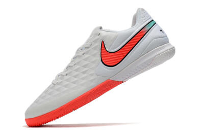 Men's NIke Tiempo Lunar Legend 8 Pro IC Indoor & Futsal Low-Tops Football Shoes - White/Red/Jade