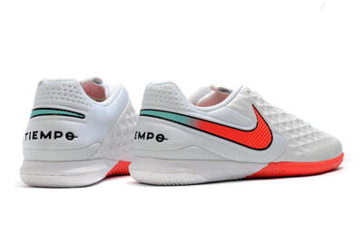 Men's NIke Tiempo Lunar Legend 8 Pro IC Indoor & Futsal Low-Tops Football Shoes - White/Red/Jade
