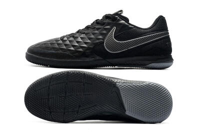 Men's NIke Tiempo Lunar Legend 8 Pro IC Indoor & Futsal Low-Tops Football Shoes - Black/Grey
