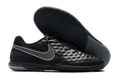 Men's NIke Tiempo Lunar Legend 8 Pro IC Indoor & Futsal Low-Tops Football Shoes - Black/Grey