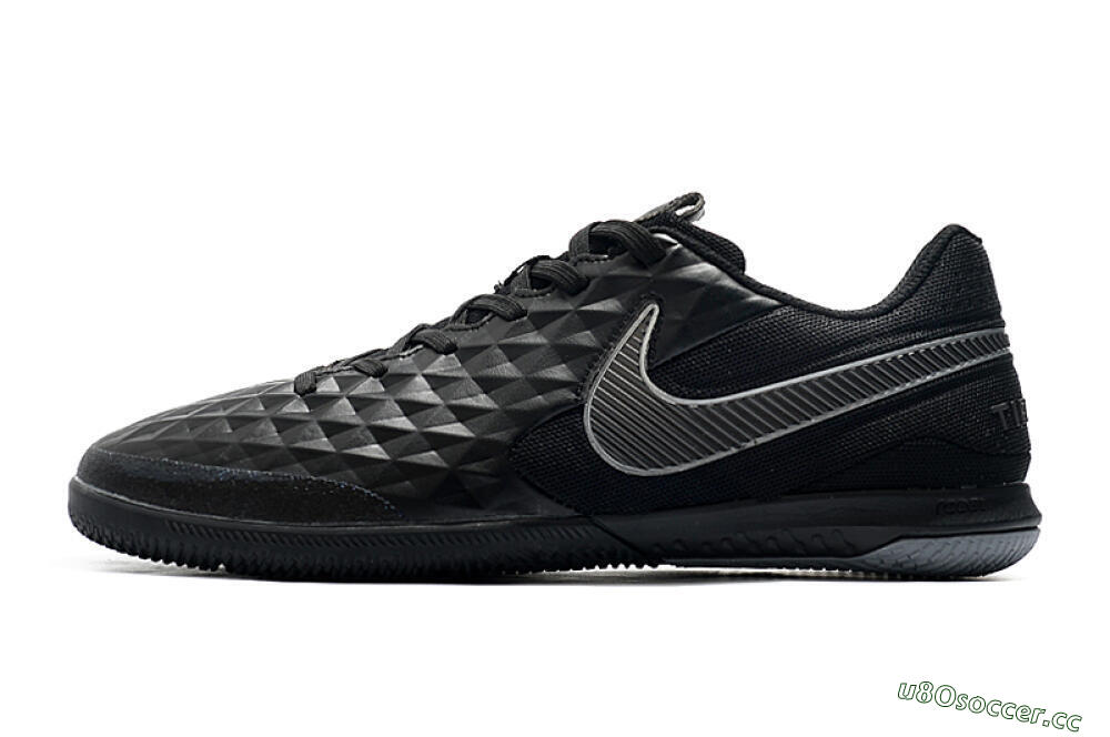 Men's NIke Tiempo Lunar Legend 8 Pro IC Indoor & Futsal Low-Tops Football Shoes - Black/Grey 0