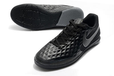 Men's NIke Tiempo Lunar Legend 8 Pro IC Indoor & Futsal Low-Tops Football Shoes - Black/Grey