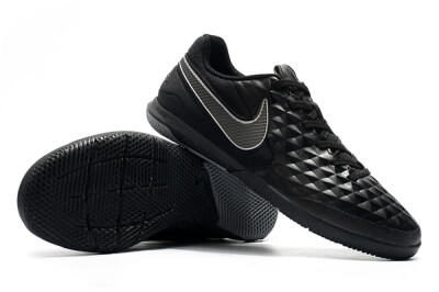 Men's NIke Tiempo Lunar Legend 8 Pro IC Indoor & Futsal Low-Tops Football Shoes - Black/Grey