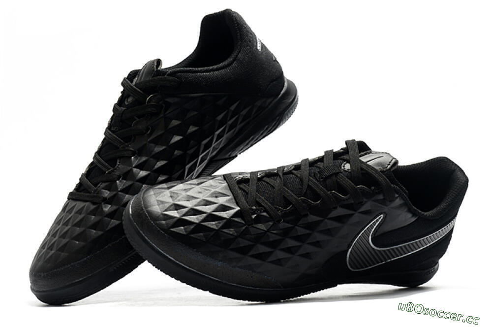 Men's NIke Tiempo Lunar Legend 8 Pro IC Indoor & Futsal Low-Tops Football Shoes - Black/Grey 6