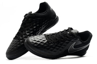Men's NIke Tiempo Lunar Legend 8 Pro IC Indoor & Futsal Low-Tops Football Shoes - Black/Grey