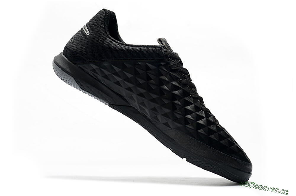 Men's NIke Tiempo Lunar Legend 8 Pro IC Indoor & Futsal Low-Tops Football Shoes - Black/Grey 7