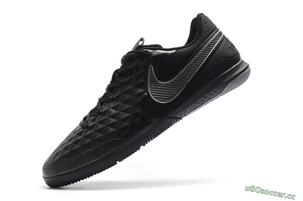 Men's NIke Tiempo Lunar Legend 8 Pro IC Indoor & Futsal Low-Tops Football Shoes - Black/Grey 8