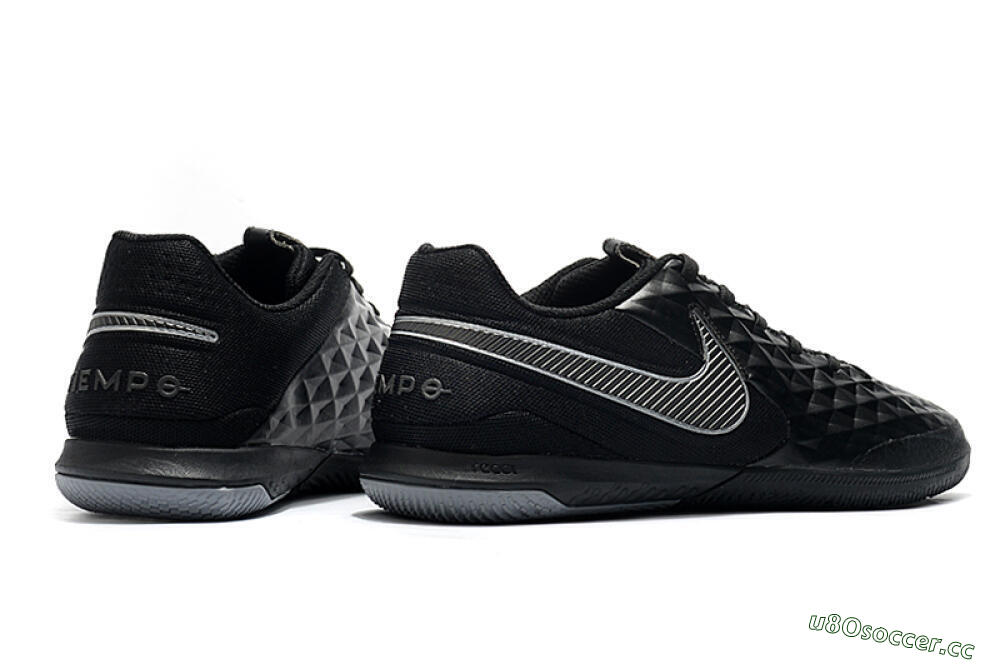 Men's NIke Tiempo Lunar Legend 8 Pro IC Indoor & Futsal Low-Tops Football Shoes - Black/Grey 9