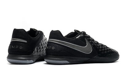 Men's NIke Tiempo Lunar Legend 8 Pro IC Indoor & Futsal Low-Tops Football Shoes - Black/Grey