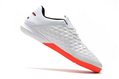 Men's NIke Tiempo Lunar Legend 8 Pro IC Indoor & Futsal Low-Tops Football Shoes - White/Red/Black