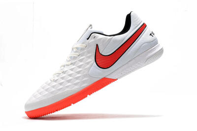 Men's NIke Tiempo Lunar Legend 8 Pro IC Indoor & Futsal Low-Tops Football Shoes - White/Red/Black