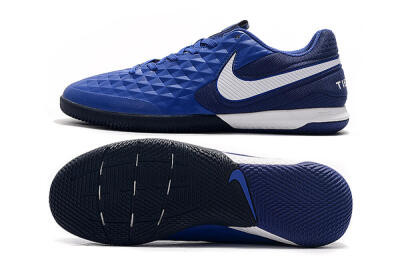 Men's NIke Tiempo Lunar Legend 8 Pro IC Indoor & Futsal Low-Tops Football Shoes - Blue/White