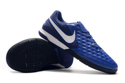 Men's NIke Tiempo Lunar Legend 8 Pro IC Indoor & Futsal Low-Tops Football Shoes - Blue/White