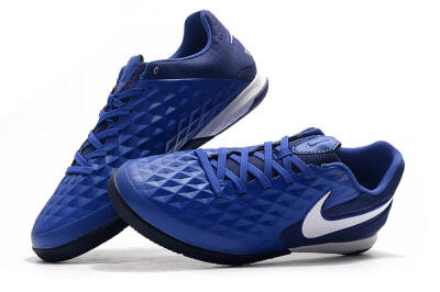 Men's NIke Tiempo Lunar Legend 8 Pro IC Indoor & Futsal Low-Tops Football Shoes - Blue/White
