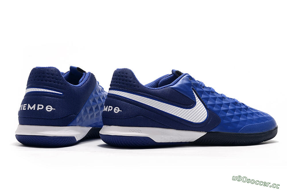 Men's NIke Tiempo Lunar Legend 8 Pro IC Indoor & Futsal Low-Tops Football Shoes - Blue/White 9
