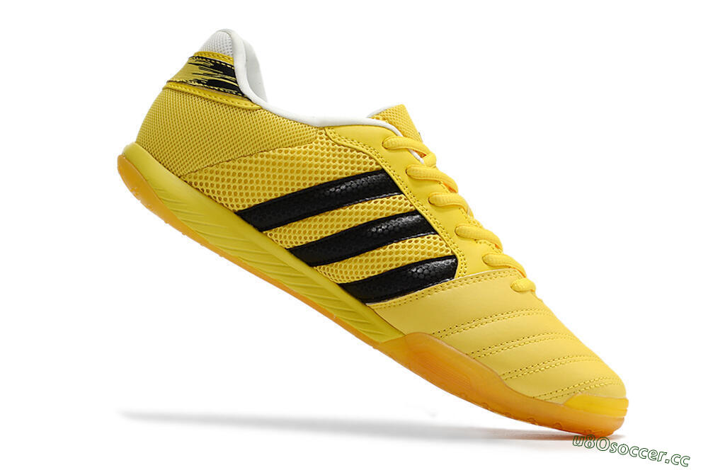 Men's Adidas Top Sala IC Indoor & Futsal Low-Tops Football Shoes - Yellow/Black/White 4