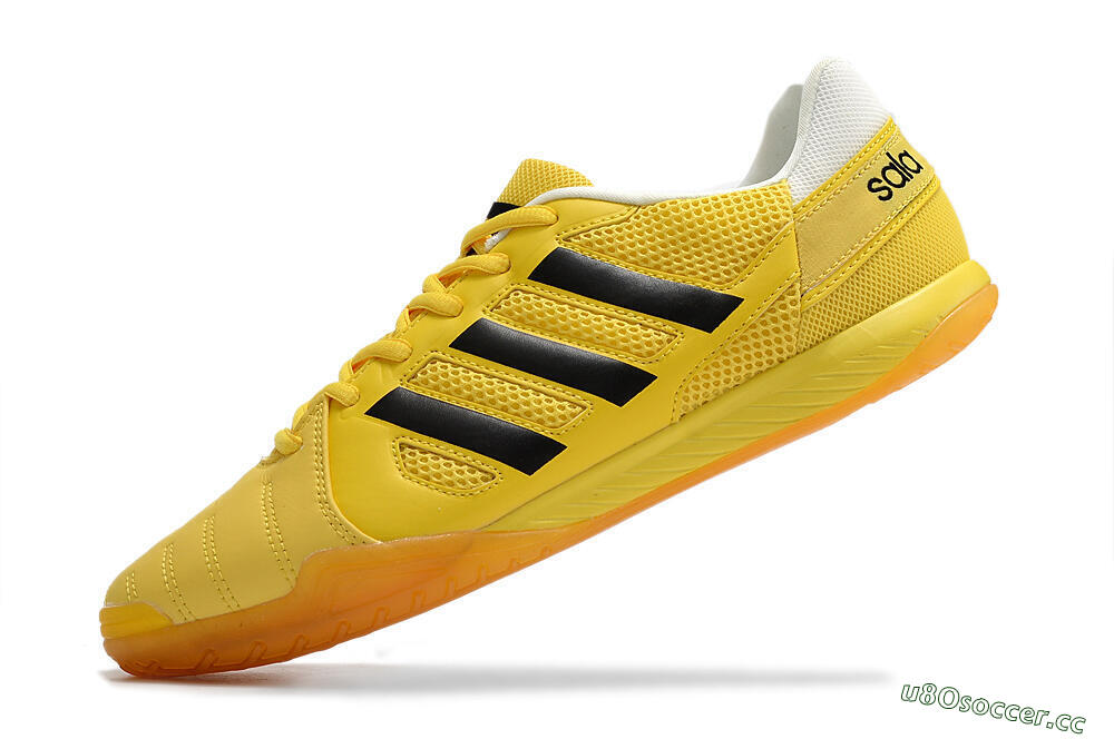 Men's Adidas Top Sala IC Indoor & Futsal Low-Tops Football Shoes - Yellow/Black/White 5