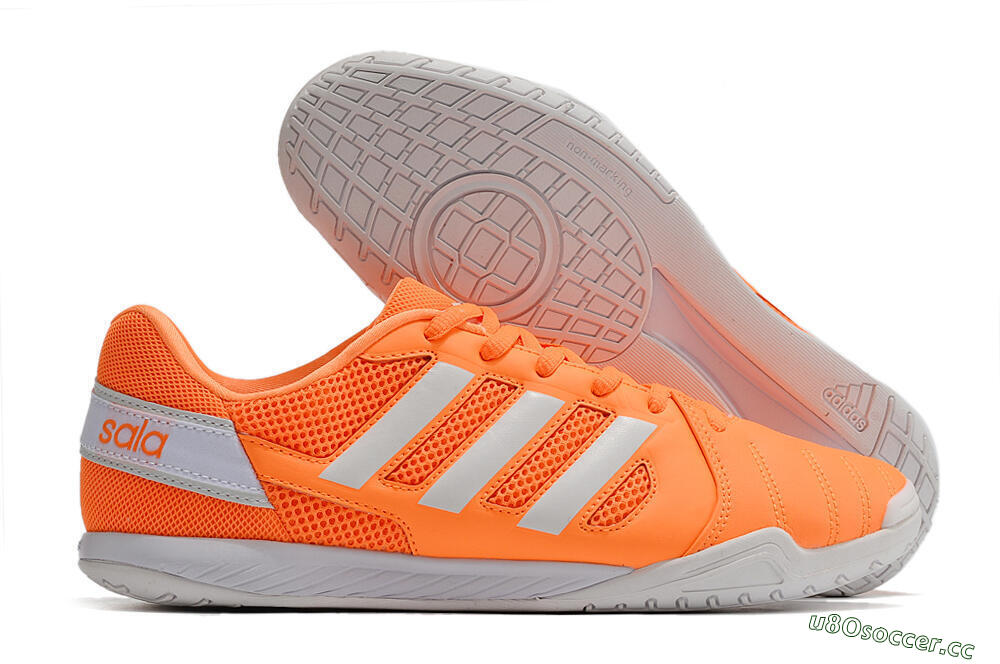 Men's Adidas Top Sala IC Indoor & Futsal Low-Tops Football Shoes - Orange/White 2