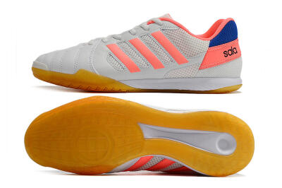 Men's Adidas Top Sala IC Indoor & Futsal Low-Tops Football Shoes - White/Pink/Blue