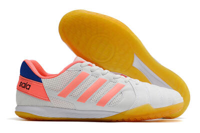 Men's Adidas Top Sala IC Indoor & Futsal Low-Tops Football Shoes - White/Pink/Blue