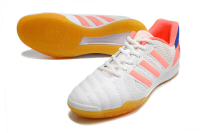 Men's Adidas Top Sala IC Indoor & Futsal Low-Tops Football Shoes - White/Pink/Blue