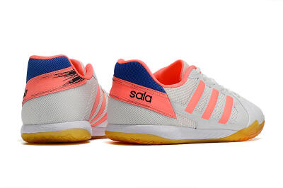 Men's Adidas Top Sala IC Indoor & Futsal Low-Tops Football Shoes - White/Pink/Blue