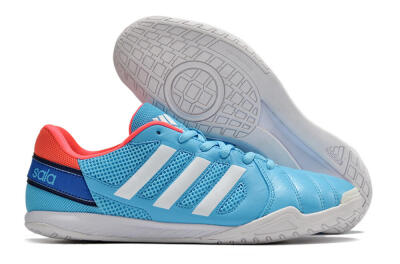 Men's Adidas Top Sala IC Indoor & Futsal Low-Tops Football Shoes - Jade/Red/Blue