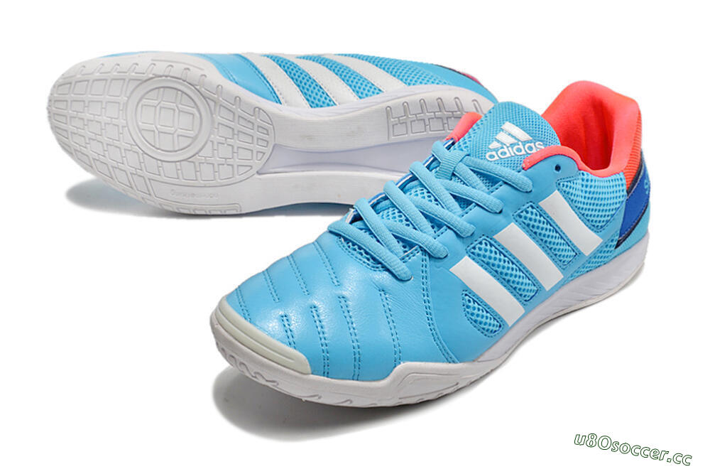 Men's Adidas Top Sala IC Indoor & Futsal Low-Tops Football Shoes - Jade/Red/Blue 3